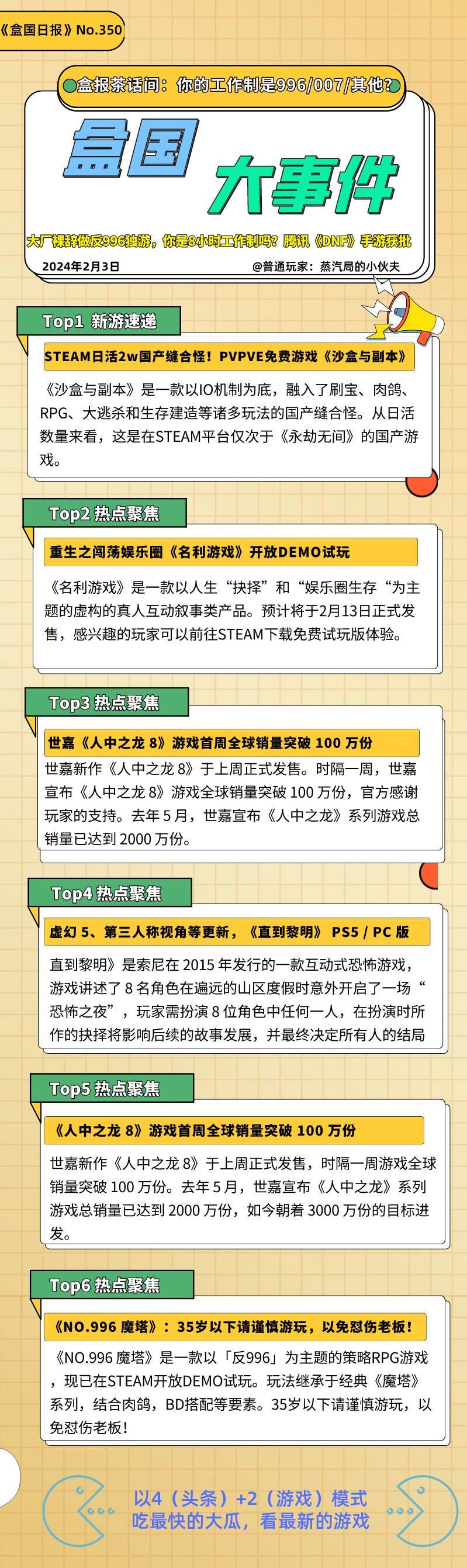 大厂裸辞做反996独游，你是8小时工作制吗？《如龙8》销量破100万